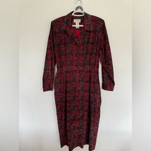Vintage Talbots Paisley Red and Black Women's Button Down Dress Jacket